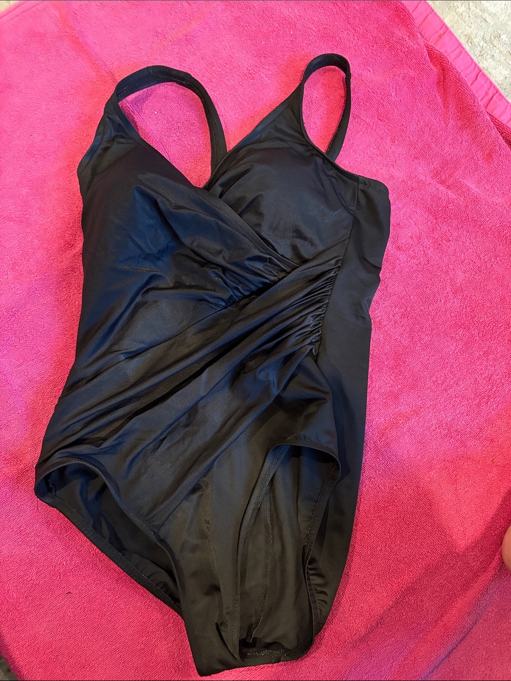 Miraclesuit Black One-Piece Solid Sanibel Swimsuit with Ruching